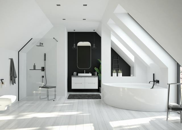 HOESCH iSensi Eckbadewanne 1500x1500 Monolith Acryl weiß mit Schürze