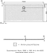 HOESCH Muna Duschwanne 900x700x30 Solique Weiß mit Antirutsch