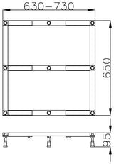 HOESCH Untergestell für Duschwanne Muna 4185-4188 – Stahl, höhenverstellbar, für Acryl & Solique