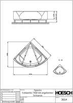 1416 mm / 1416 mm / mit angeformter Schürze