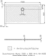 HOESCH Muna Duschwanne 900x700x30 Solique Weiß mit Antirutsch