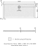 HOESCH Muna Duschwanne 900x700x30 Solique Weiß mit Antirutsch
