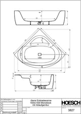 HOESCH iSensi Eckbadewanne 1500x1500 Monolith Acryl weiß mit Schürze