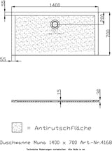 HOESCH Muna Duschwanne 900x700x30 Solique Weiß mit Antirutsch