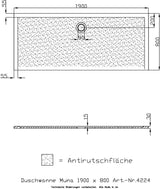 HOESCH Muna Duschwanne 900x700x30 Solique Weiß mit Antirutsch