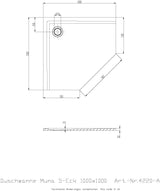 HOESCH Muna Fünfeck-Duschwanne 900x900x30 Mineralguss Weiß – Solique, schmutzabweisend, flacher Einbau