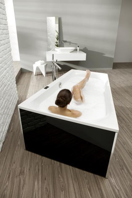 HOESCH Thasos Trapez-Badewanne 1500x1000 links Weiß – Raumsparwanne mit 275 l Inhalt