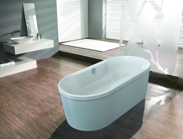 HOESCH Spectra Oval Badewanne 1800x900 mm freistehend mit Außenverkleidung Weiß