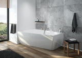 HOESCH iSensi Trapez-Badewanne 1500x1000 mm Monolith links mit Überlaufbefüllung Chrom