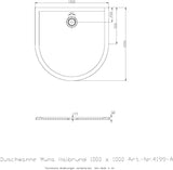 HOESCH Muna Halbrund Duschwanne 1000x1000x30 Solique Weiß – Mineralguss, flacher Einbau