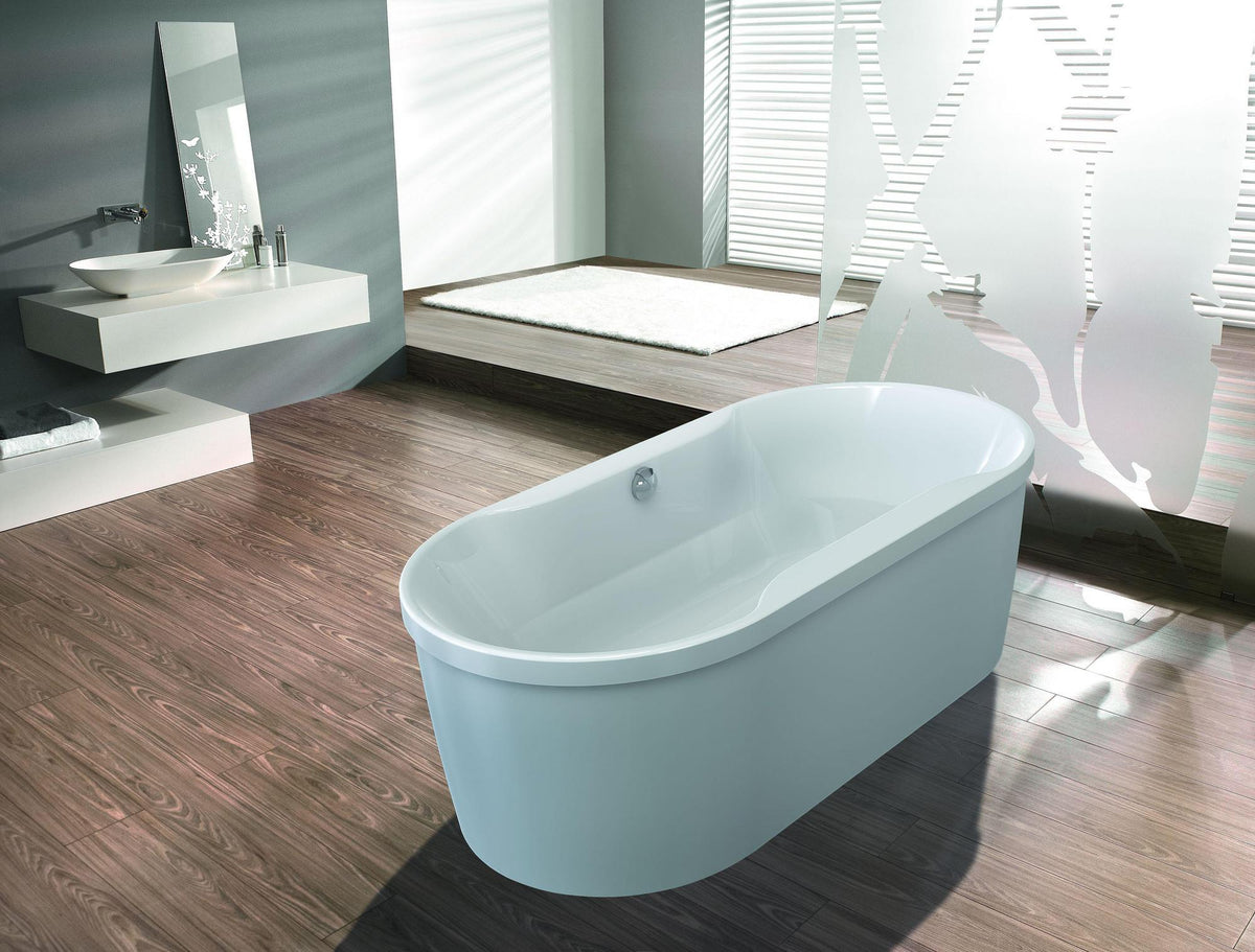 HOESCH Spectra Oval Badewanne 1800x900 mm freistehend mit Außenverkleidung Weiß