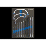 KING TONY Profi-Werkzeuge - Maul- + Starterblock-Schlüssel, metrisch, EVAWAVE - 13 tlg. 990313MRE