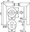 TECWERK Rosettengarnitur NW-401-1 Edelstahl U-Form PZ DIN L/R – fest/drehbar, Profilstift