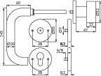 TECWERK Rosettengarnitur NW-401-1 Edelstahl U-Form PZ DIN L/R – fest/drehbar, Profilstift