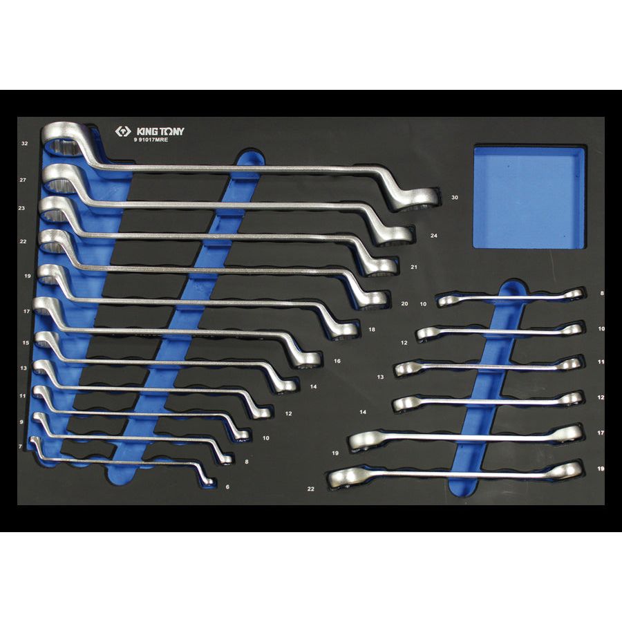 KING TONY Profi-Werkzeuge - Maul- und Doppelringschlüssel, EVAWAVE - 17 ltg. 991017MRE