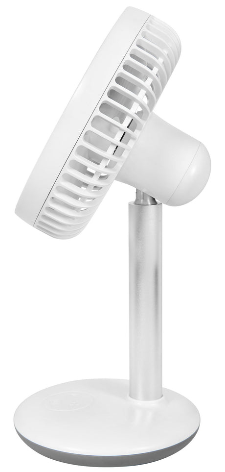 GUTFELS Akku-Tischventilator VENTI 3010 R – 4.000 mAh, 12h Laufzeit, Ø 15 cm, weiß