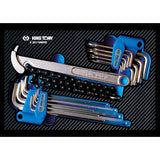 KING TONY Profi-Werkzeuge - Inbus-, TORX®-Steck- und Ölfilterschlüssel, EVAWAVE - 19 tlg. 920119MRE