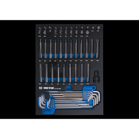 KING TONY Profi-Werkzeuge - Inbus-, TORX®-Steckschlüssel und Bit-Set, EVAWAVE 991161CQE