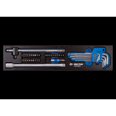KING TONY Profi-Werkzeuge - Winkel-6-Kantschlüssel-Set, EVAWAVE - 43 tlg. 990243MRE