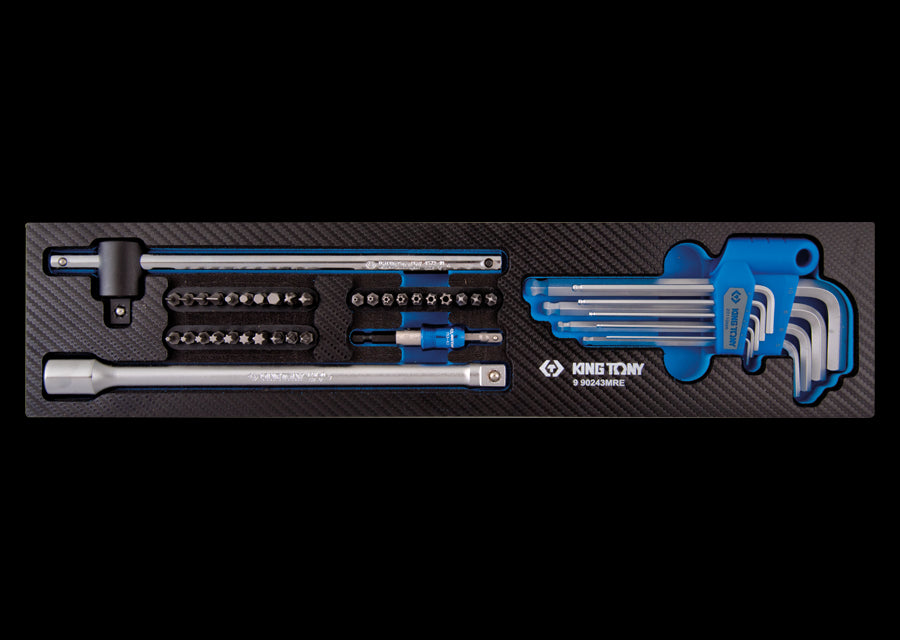 KING TONY Profi-Werkzeuge - Winkel-6-Kantschlüssel-Set, EVAWAVE - 43 tlg. 990243MRE