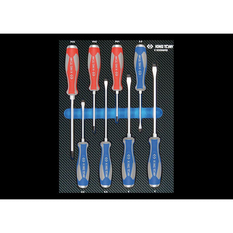 KING TONY Profi-Werkzeuge - Schlitz- und PHILIPS® "Heavy-Duty"-Schraubendreher, EVAWAVE 930208MRE