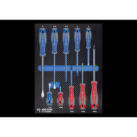 KING TONY Profi-Werkzeuge - Schlitz- und PHILLIPS®-Schraubendreher-Set, EVAWAVE - 10 tlg. 931110MRE