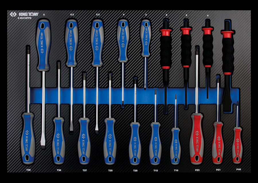 KING TONY Profi-Werkzeuge - Schraubendreher-Kombiset - 16 tlg. 990319PRE
