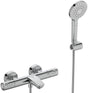 Ideal Standard Badethermostat AP Ceratherm T50 mit Handbrauseset Chrom – Thermostatische Wandarmatur
