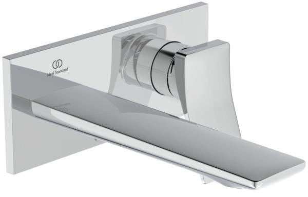Ideal Standard Conca Wand-Waschtischarmatur BS2 in Brushed Gold, 180 mm Ausladung, eckige Rosette