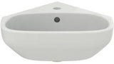 IDEAL STANDARD Eck-Waschtisch i.life A 450x410mm Weiß – 1 Hahnloch, mit Überlauf