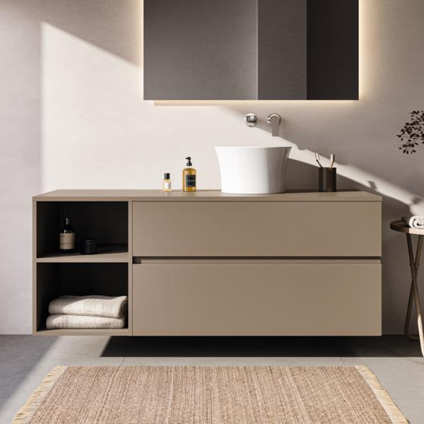 Ideal Standard Finesse Waschtischunterschrank 1402 mm, 2 Auszüge, Greige matt