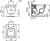 IDEAL STANDARD i.life S Wand-WC-Paket randlos mit SoftClosing WC-Sitz Weiß