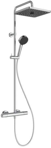 IDEAL STANDARD Duschsystem Ceratherm T25+ mit Thermostat, Kopf- und Handbrause, Chrom