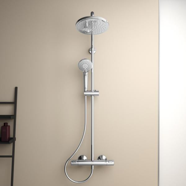 Ideal Standard Duschsystem Ceratherm T25 mit Brausethermostat, Kopf- und Handbrause, Chrom