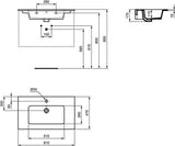 IDEAL STANDARD Waschtisch/Möbel-Paket CONNECT E mit Waschtisch 800 mm weiß/Walnuss dunkel