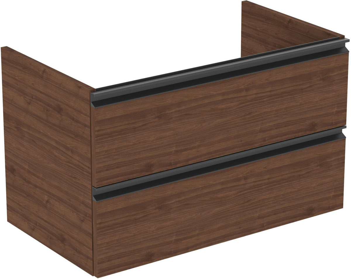 IDEAL STANDARD Waschtisch/Möbel-Paket CONNECT E mit Waschtisch 800 mm weiß/Walnuss dunkel
