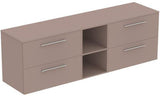 Ideal Standard i.life B Möbel-Set 200 cm, 4 Auszüge, 2 offene Fächer, Chrom, Weiß matt