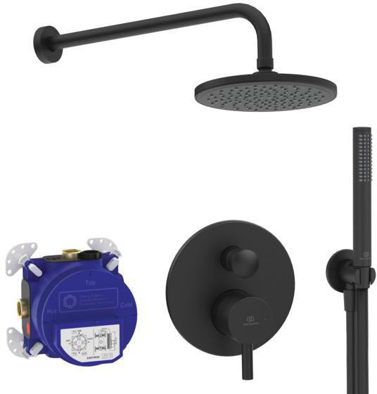 Ideal Standard Ceraline Armaturen-Bundle UP Chrom – Duschsystem mit Kopfbrause & Brauseschlauch