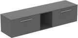 Ideal Standard i.life B Möbel-Set 200 cm mit 2 Auszügen und offenem Fach in Chrom Weiß matt