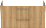 Ideal Standard i.life B Möbelwaschtischunterschrank 1200 mm, 2 Auszüge, Weiß matt, Siphon links