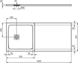 IDEAL STANDARD Brausewanne Ultra Flat S + Sonderzuschnitt 70x140-220 – Individuelle Größe, flache Bauform
