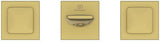 Ideal Standard Conca Wand-Waschtischarmatur, zweigriffig, Ausladung 180 mm, Brushed Gold