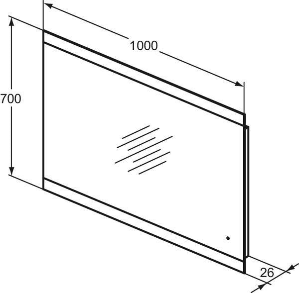 IDEAL STANDARD Mirror&Light Wandspiegel 500x700 mm mit LED-Ambientelicht und Antibeschlagfunktion