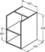 Ideal Standard i.life B Badmöbelset 160 cm – 2 Auszüge, 2 offene Fächer, Chrom/Weiß matt