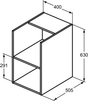 Ideal Standard i.life B Möbel-Set 160 cm mit 2 Auszügen und 2 offenen Fächern in Schwarz Weiß Matt