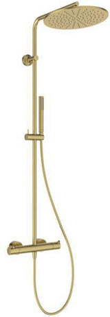 Ideal Standard Duschsystem Ceratherm T125 mit Badethermostat und Regenbrause in Brushed Gold