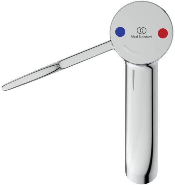 Ideal Standard Ceraplus Safe SQ Waschtischthermostat 110 mm Chrom – 1-Loch, Heißwasser-Sparfunktion