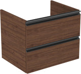 Ideal Standard Connect E Waschtisch/Möbel-Paket 600 mm Weiß/Walnuss Dunkel – 2 Auszüge, Softclose