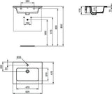 Ideal Standard Connect E Waschtisch/Möbel-Paket 600 mm Weiß/Walnuss Dunkel – 2 Auszüge, Softclose