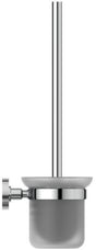 Ideal Standard IOM Bürstengarnitur aus Glas wandhängend in Chrom – mattglasierter Einsatz, verdeckte Befestigung